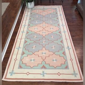 Geometric Area Rug in Pastel Tones Tapestry